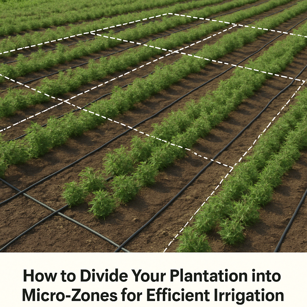 Plantation micro-zones for efficient irrigation